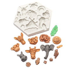 MINI ASSORTED WILD ANIMALS FACE MOULD