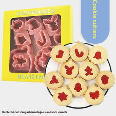 CHRISTMAS THEMED COOKIE CUTTER WITH EMBOSSER SET 10 PCS