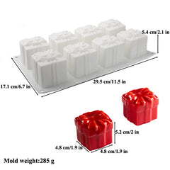 MINI GIFT BOX CHOCOLATE MOUSSE CAKE MOULD 8 PCS