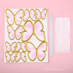 PLAIN SMOOTH WING PAPER BUTTERLIES TOPPERS 10 PCS SET
