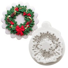 CHRISTMAS DOOR WREATH WITH RIBBON MOULD