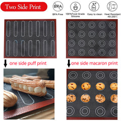 NONSTICK BAKING MAT WITH MACARONS AND ÉCLAIRS MARKINGS 1 PC
