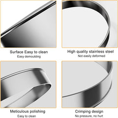 MULTICOLORED STAINLESS STEEL ROUND COOKIE CUTTER SET 12 PCS