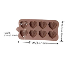 MINI GEO HEARTS/ORIGAMI LOVE HEARTS CHOCOLATE MOULD 8 PCS