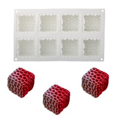 MINI HONEYCOMB CUBE CHOCOLATE MOUSSE CAKE MOULD 8 PCS