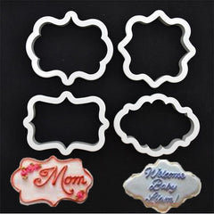 ASSORTED SHAPES PLAQUE COOKIE CUTTERS SET 4PCS