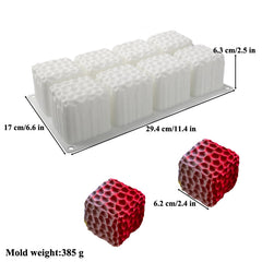 MINI HONEYCOMB CUBE CHOCOLATE MOUSSE CAKE MOULD 8 PCS