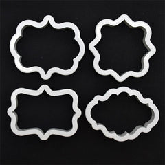 ASSORTED SHAPES PLAQUE COOKIE CUTTERS SET 4PCS