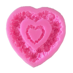 EXTRA LARGE ROSES LOVE HEART WREATH/GARLAND MOULD