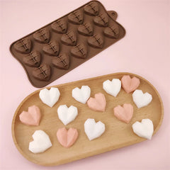 MINI GEO HEARTS/ORIGAMI LOVE HEARTS CHOCOLATE MOULD 15 PCS