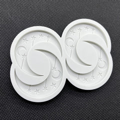 CRESCENT MOON WITH HANGING STARS MOULD 4 PCS
