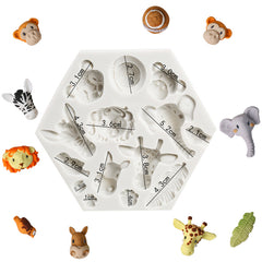 MINI ASSORTED WILD ANIMALS FACE MOULD