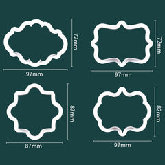 ASSORTED SHAPES PLAQUE COOKIE CUTTERS SET 4PCS