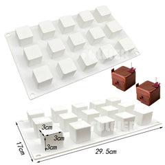MINI CUBE CHOCOLATE MOUSSE MOULD 15 PCS