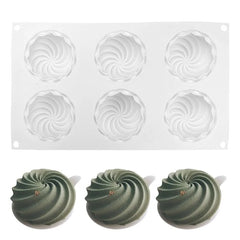 MINI ROUND SWIRL CHOCOLATE MOUSSE MOULD 6 PCS