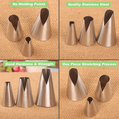 ST HONORE STAINLESS STEEL PASTRY DECORATING NOZZLE SET (686,580,480)