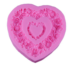 EXTRA LARGE ROSES LOVE HEART WREATH/GARLAND MOULD