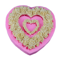 EXTRA LARGE ROSES LOVE HEART WREATH/GARLAND MOULD