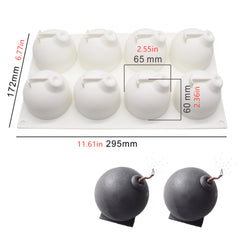 3D MINI BOMB CHOCOLATE MOUSSE MOULD 8 PCS