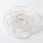 CHIFFON / ORGANZA RIBBON WITH GOLD EDGES 4 CM