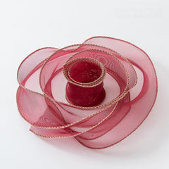 CHIFFON / ORGANZA RIBBON WITH GOLD EDGES 4 CM