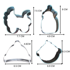 BABY SHOWER THEMED COOKIE CUTTER SET 4PCS