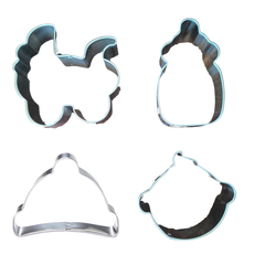 BABY SHOWER THEMED COOKIE CUTTER SET 4PCS