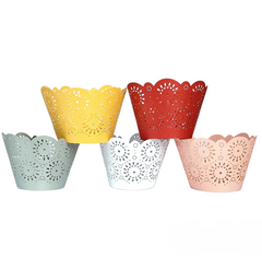 LASER CUT MANDALA/DOILY CUPCAKE CAGES/WRAPPERS  - {12 Pcs}
