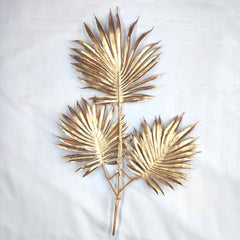 ARTIFICIAL GOLD MEDIUM PALM LEAF TOPPER 3PCS