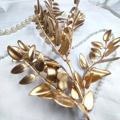 ARTIFICIAL GOLD ASH TREE LEAF TOPPER