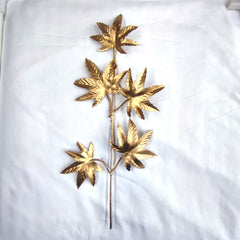 ARTIFICIAL GOLD CHESTNUT LEAF TOPPER 5PCS