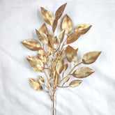 ARTIFICIAL GOLD WILLOW LEAF TOPPER 3PCS