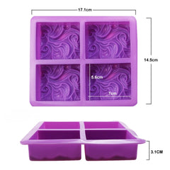 4 CAVITY EUROPEAN/MURAL/WAVE SOAP MOULD (PURPLE)