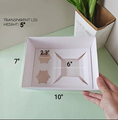 BENTO CAKE AND CUPCAKE BOX WITH CLEAR COVER/LID