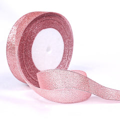 ORGANZA RIBBON SILVER RED