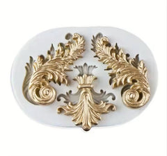 FLEUR DE LIS SCROLL MOULD 3PCS
