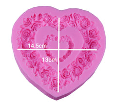 EXTRA LARGE ROSES LOVE HEART WREATH/GARLAND MOULD