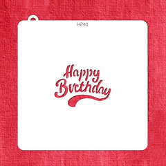 MINI HAPPY BIRTHDAY MESSAGE STENCIL 12 BY 12CM 1 PC
