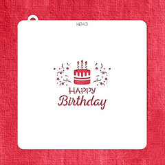 MINI HAPPY BIRTHDAY MESSAGE STENCIL 12 BY 12CM 1 PC