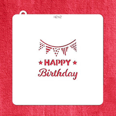 MINI HAPPY BIRTHDAY MESSAGE STENCIL 12 BY 12CM 1 PC