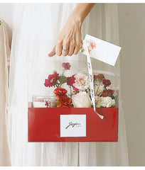 BENTO CAKE AND FLOWERS BOX WITH CLEAR COVER