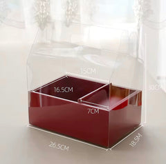 BENTO CAKE AND FLOWERS BOX WITH CLEAR COVER