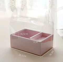 BENTO CAKE AND FLOWERS BOX WITH CLEAR COVER