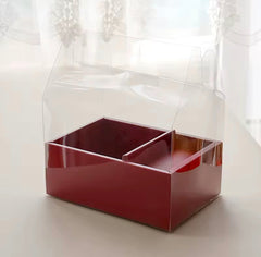 BENTO CAKE AND FLOWERS BOX WITH CLEAR COVER