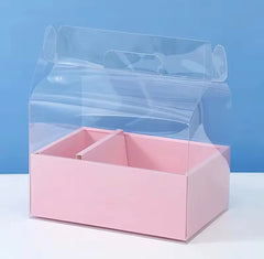 BENTO CAKE AND FLOWERS BOX WITH CLEAR COVER