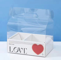 BENTO CAKE AND FLOWERS BOX WITH CLEAR COVER
