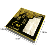 EID MUBARAK 16 HOLES CHOCOLATE BOX WITH WINDOW (SQUARE)