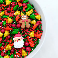 CHRISTMAS MIX WITH SANTA AND GINGERBREAD MAN SPRINKLES 125GMS