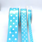 TURQUOISE BLUE WITH WHITE POLKA DOTS RIBBONS