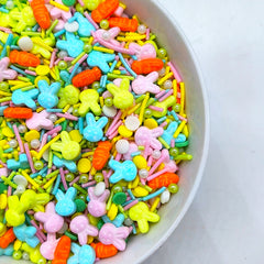 EASTER BUNNY AND CARROTS FLOWER CANDY SPRINKLES 125G